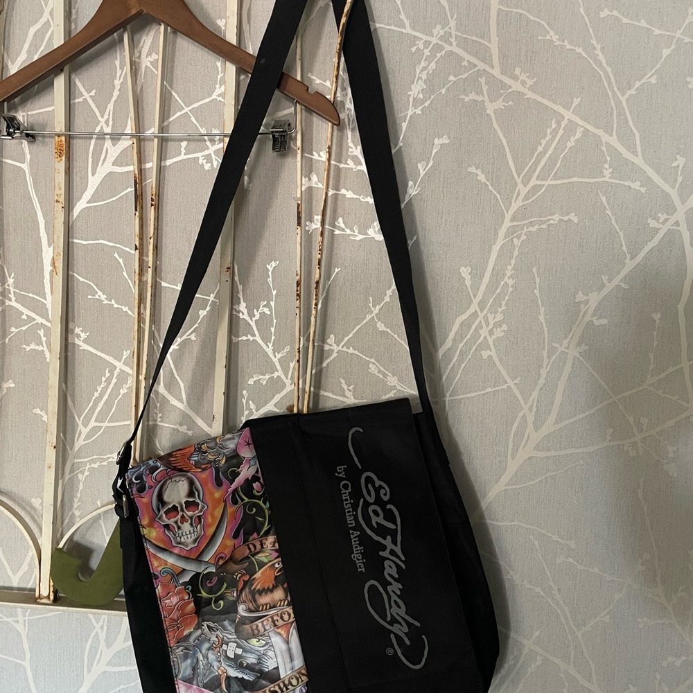 Ed Hardy Vibrant Skull Shoulder Bag